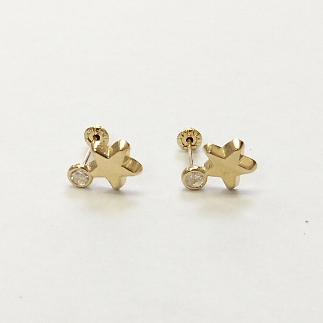 BROQUELES BROQUEL FIG ESTRELLA C CIRCONIA 14K 0.2603 GR (NUEVO)