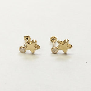 BROQUELES BROQUEL FIG ESTRELLA C CIRCONIA 14K 0.2603 GR (NUEVO)