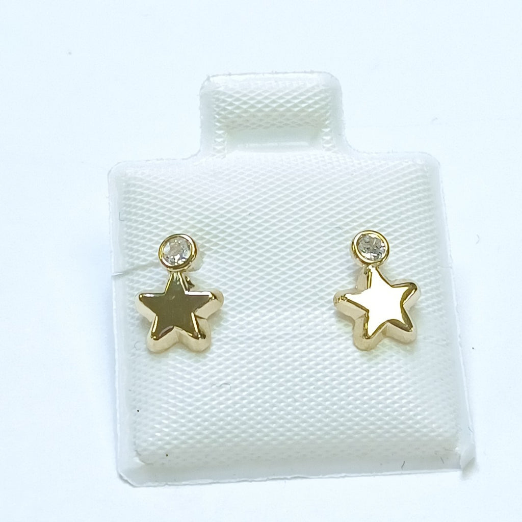 BROQUELES BROQUEL FIG ESTRELLA C CIRCONIA 14K 0.2603 GR (NUEVO)
