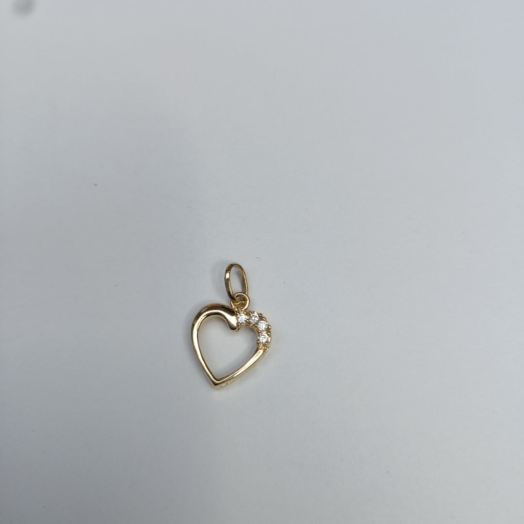 DIJE CORAZON CON CIRCONIAS 14K 1.3 GR (NUEVO)