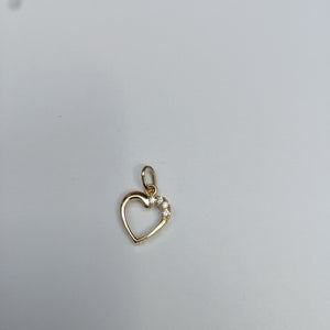 DIJE CORAZON CON CIRCONIAS 14K 1.3 GR (NUEVO)