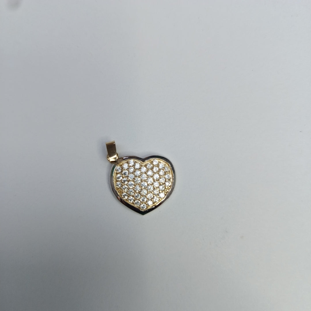 DIJE CORAZON CON CIRCONIAS 14K 1.8 GR (NUEVO)