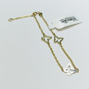 PULSERA ESPECIAL C MARIPOSAS 14K 18 CM 1.7 GR (NUEVO)