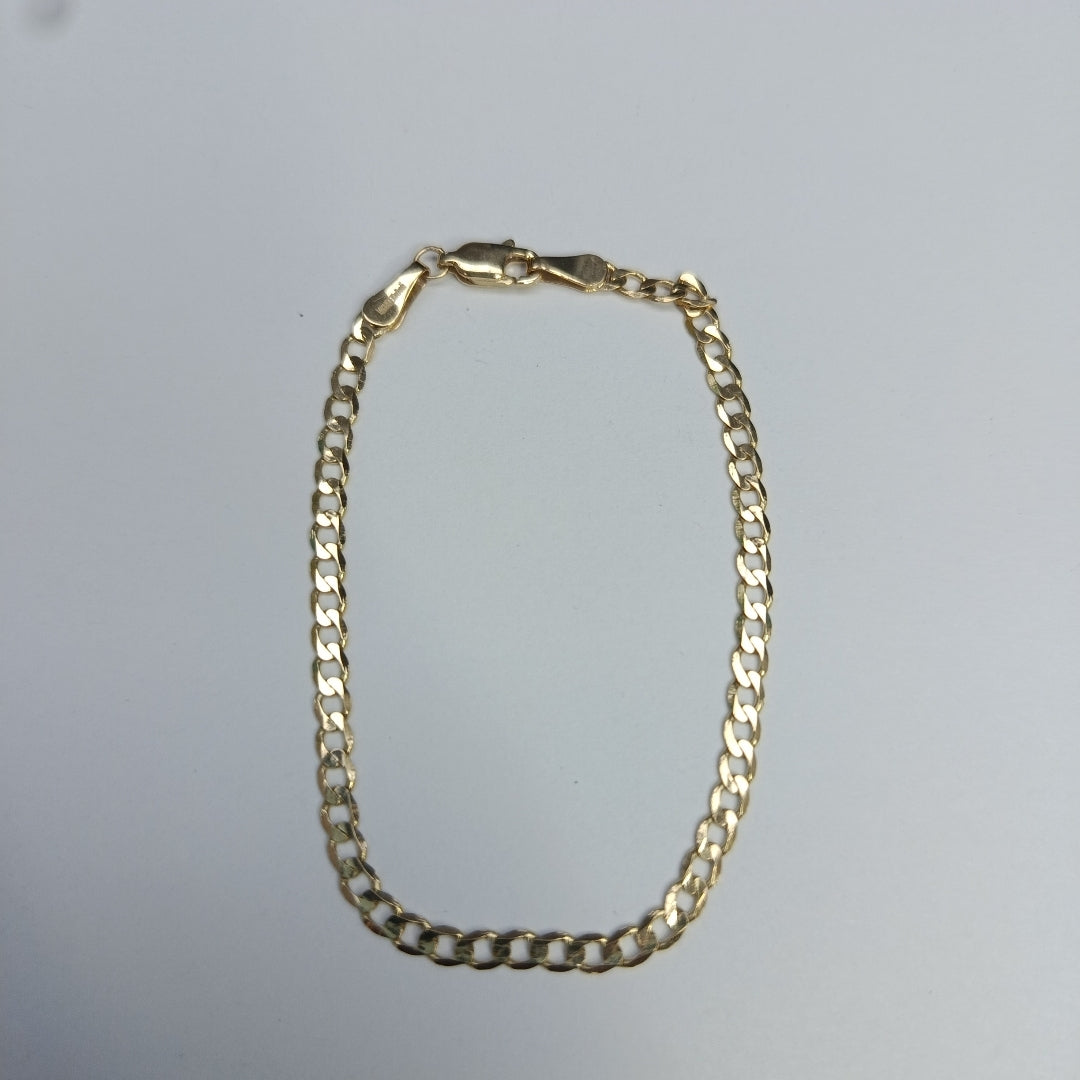 PULSERA TEJIDO BARBADA 14K 18 CM 3.2 GR (NUEVO)