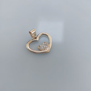 DIJE CORAZON C/CIRCONIAS PLATA .925 2.7 GR (NUEVO)