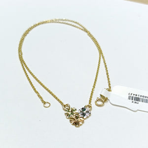 CADENA TEJIDO GARGANTILLA ESPECIAL C FLORES 14K 45 CM 2.9 GR (NUEVO)