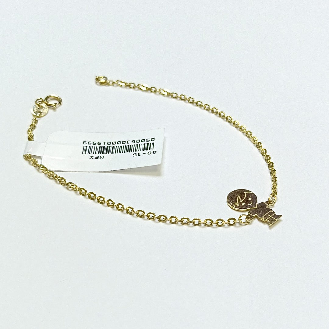 PULSERA TEJIDO ESPECIAL FIG NIÑO 14K 18 CM 1.5 GR (NUEVO)