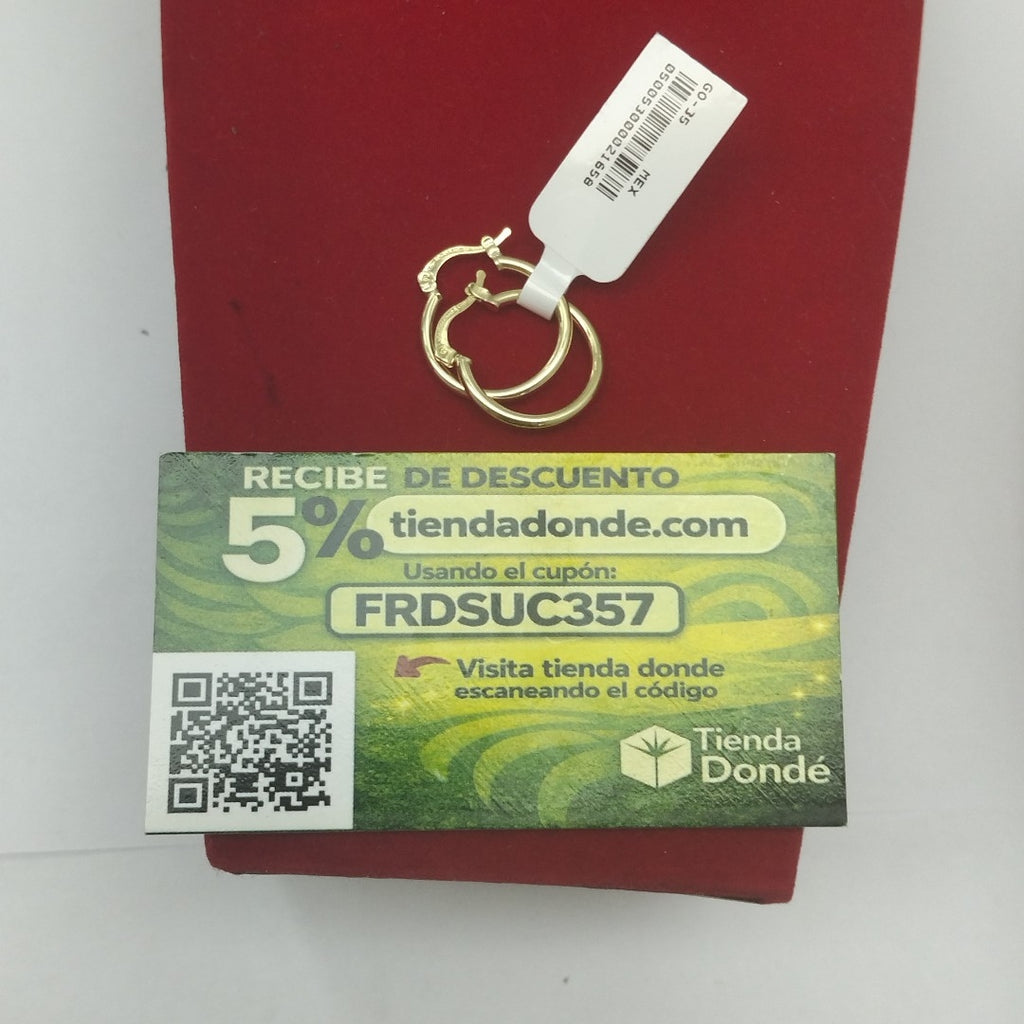 ARETES TEJIDO ARRACADAS LISAS 14K 1.1 GR (NUEVO)