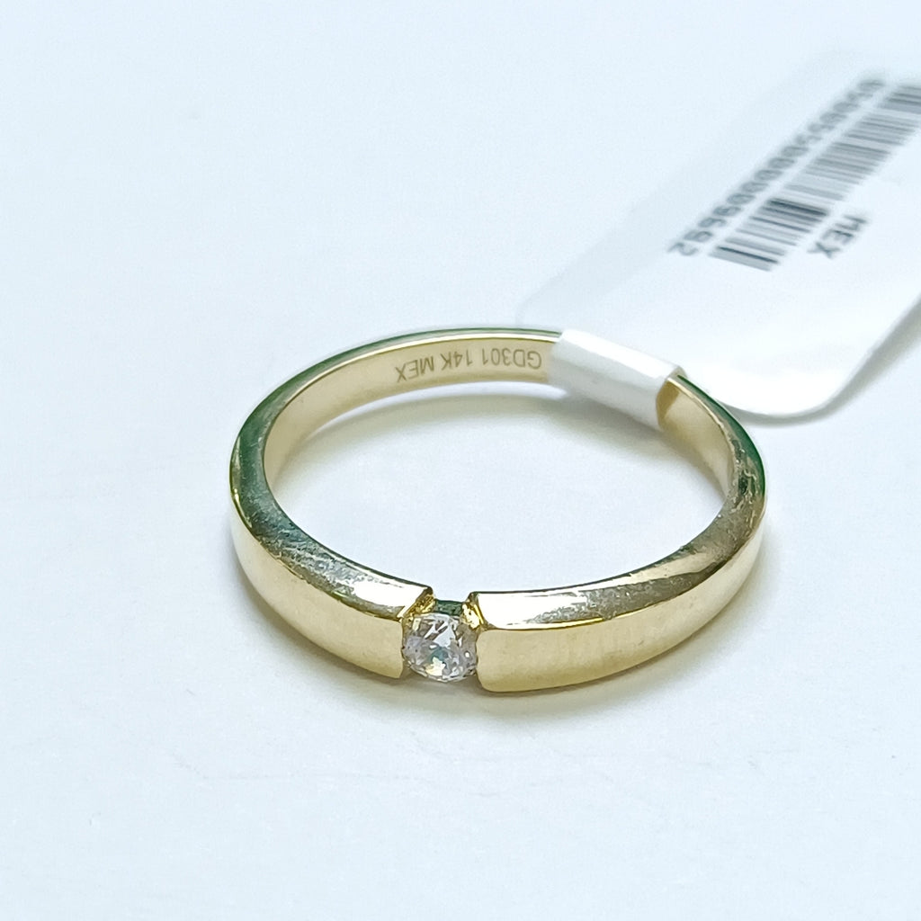 ANILLO ANILLITO SOLITARIO C CIRCONIA 14K 8 TALLA 2.8 GR (NUEVO)