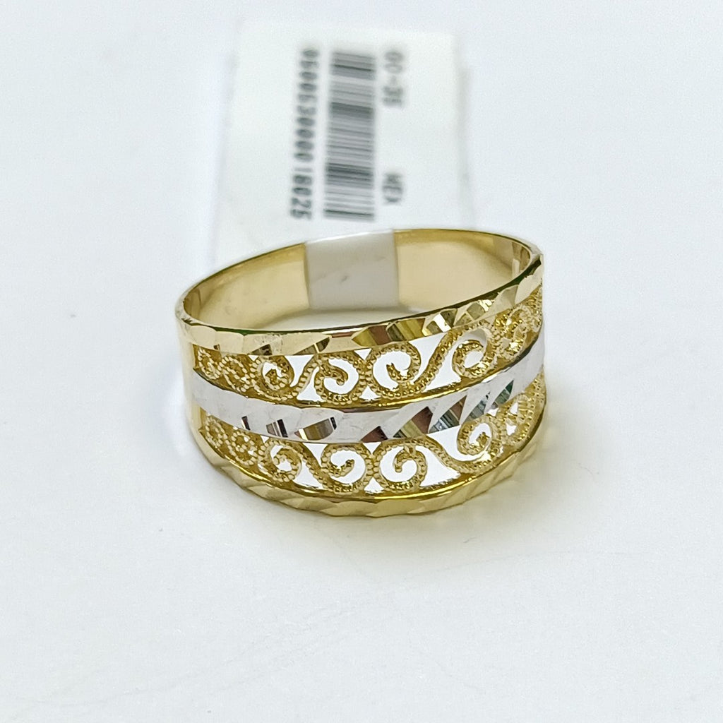 ANILLOS TIPO FILIGRANA COMBINADO 14K TALLA 8 2.8 GR (NUEVO)
