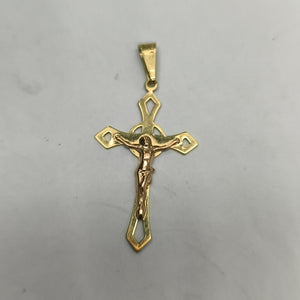 CRUCIFIJO ORO COMBINADO 14 K 1.4 GRMS (SEMINUEVO)