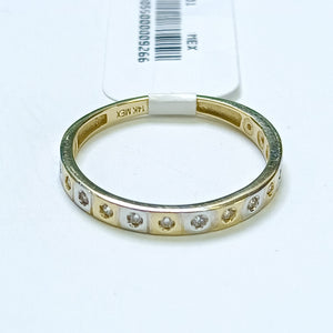 ANILLO ANILLITO C CIRCONIAS COMBINADO 14K 9 TALLA 2.2 GR (NUEVO)