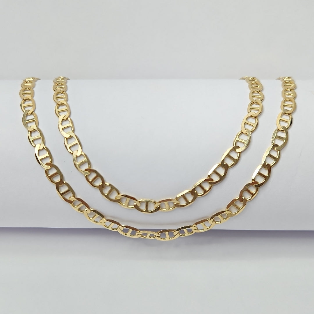 CADENAS TEJIDO MARINERA ORO 14K 50 CM 7.5 GR (NUEVO)