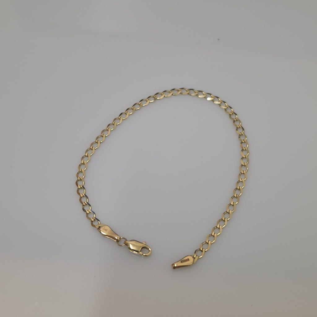 PULSERA TEJIDO BARBADA 14K 21 CM 3.8 GR (NUEVO)