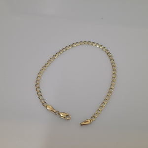 PULSERA TEJIDO BARBADA 14K 21 CM 3.8 GR (NUEVO)