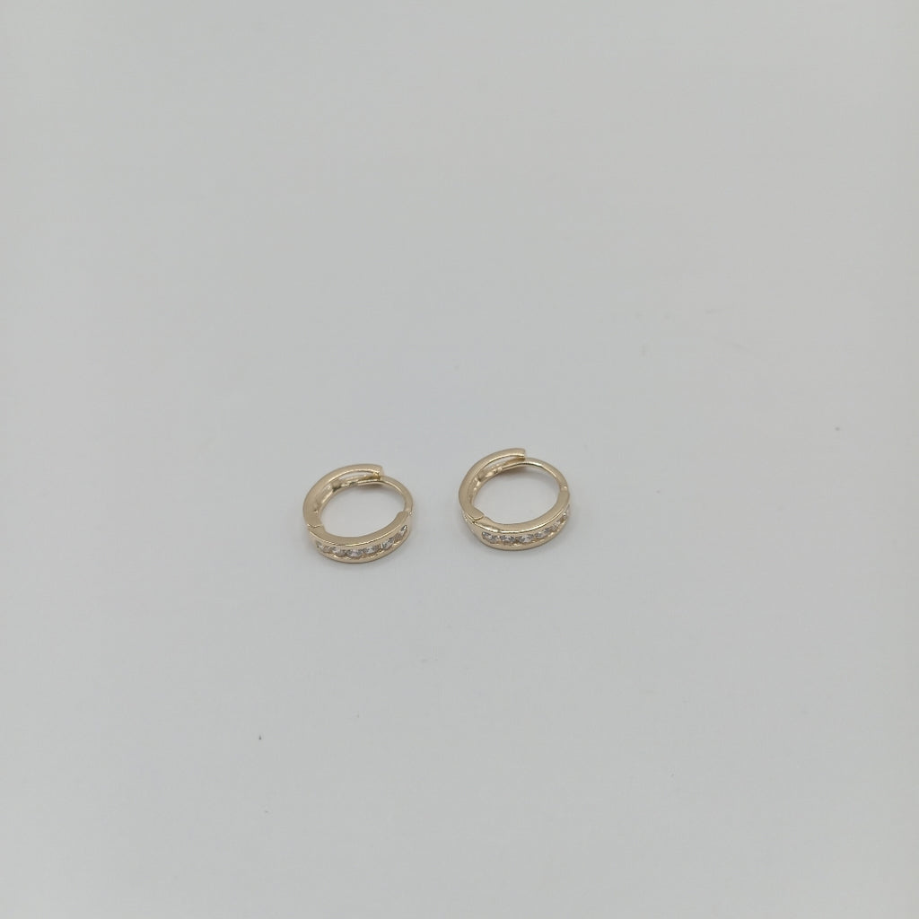 ARETES HUGGIES C CIRCONIA 14K 1.2 GR (NUEVO)