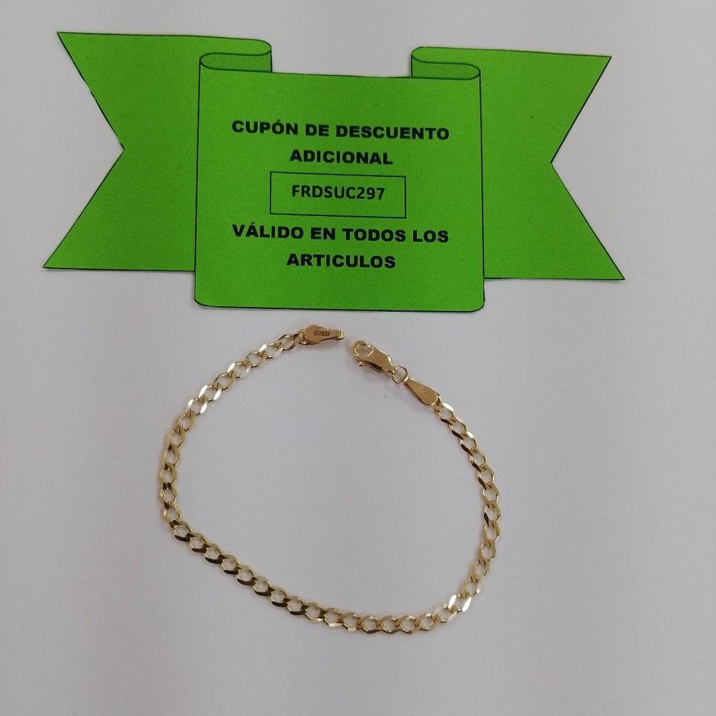 PULSERA TEJIDO BARBADA 14K 18 CM 3.5 GR (NUEVO)