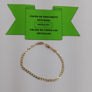 PULSERA TEJIDO BARBADA 14K 18 CM 3.5 GR (NUEVO)