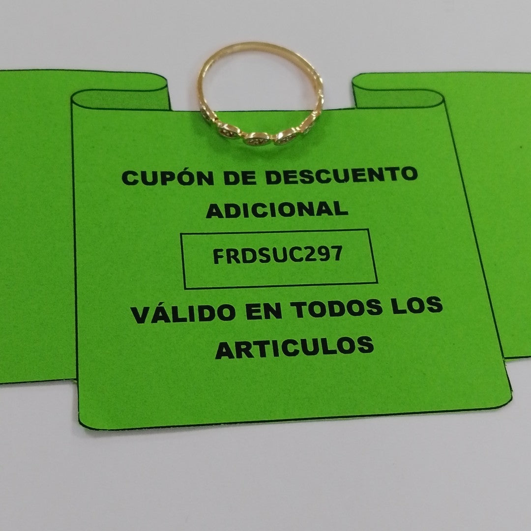 ANILLO ANILLITO FIG C CIRCONIAS 14K 8 TALLA 1.2 GR (NUEVO)