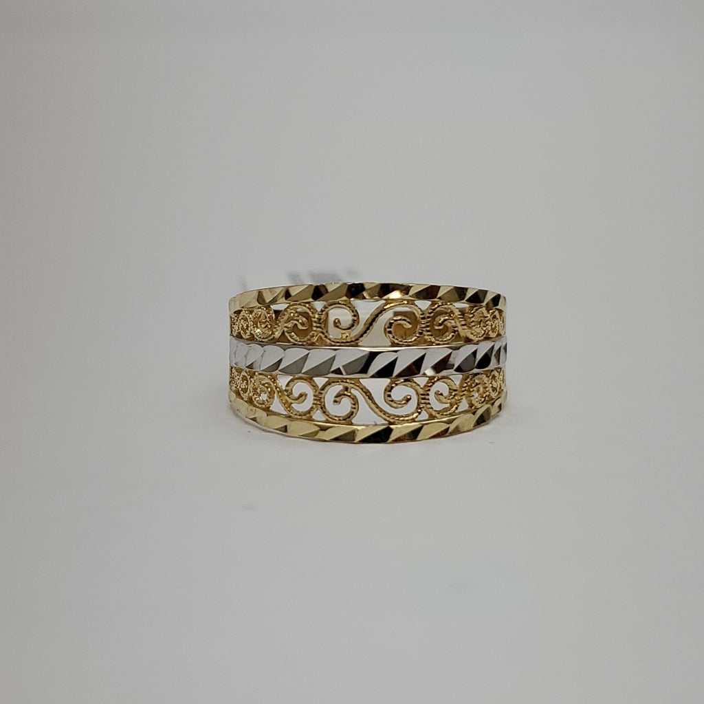 ANILLOS TIPO FILIGRANA 14K TALLA 8.5 3 GR (NUEVO)