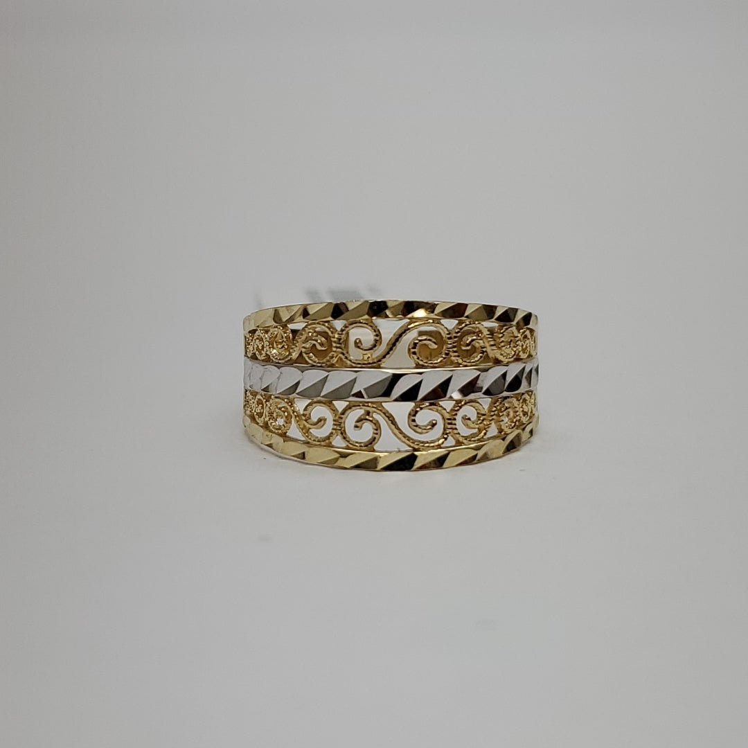 ANILLOS TIPO FILIGRANA 14K TALLA 8.5 3 GR (NUEVO)