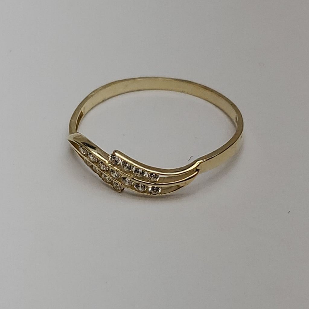 ANILLOS CON CIRCONIAS 14K TALLA 7 0.8 GR (NUEVO)