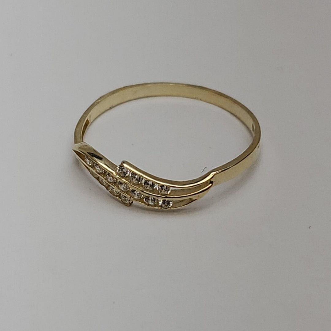ANILLOS CON CIRCONIAS 14K TALLA 7 0.8 GR (NUEVO)