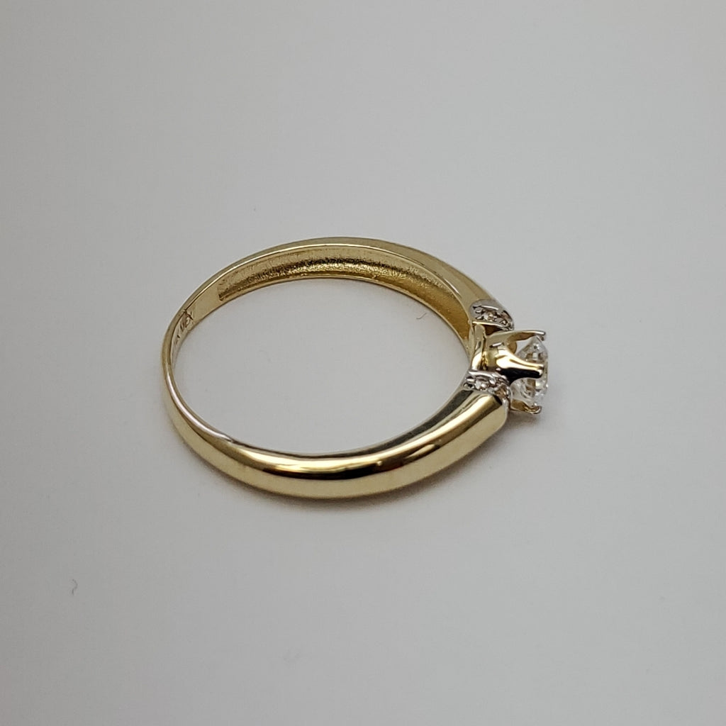 ANILLO ANILLITO C CIRCONIAS 14K 9 TALLA 2.4 GR (NUEVO)