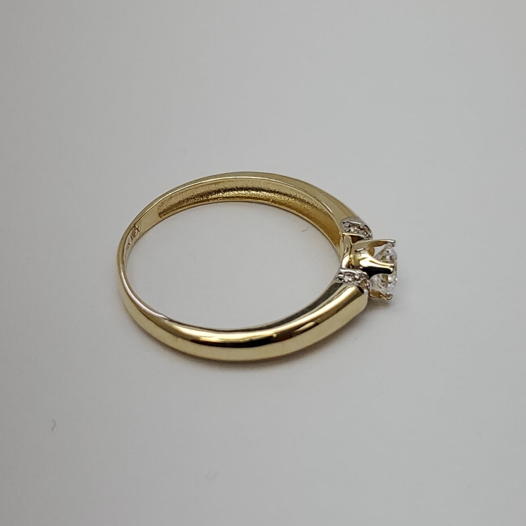 ANILLO ANILLITO C CIRCONIAS 14K 9 TALLA 2.4 GR (NUEVO)