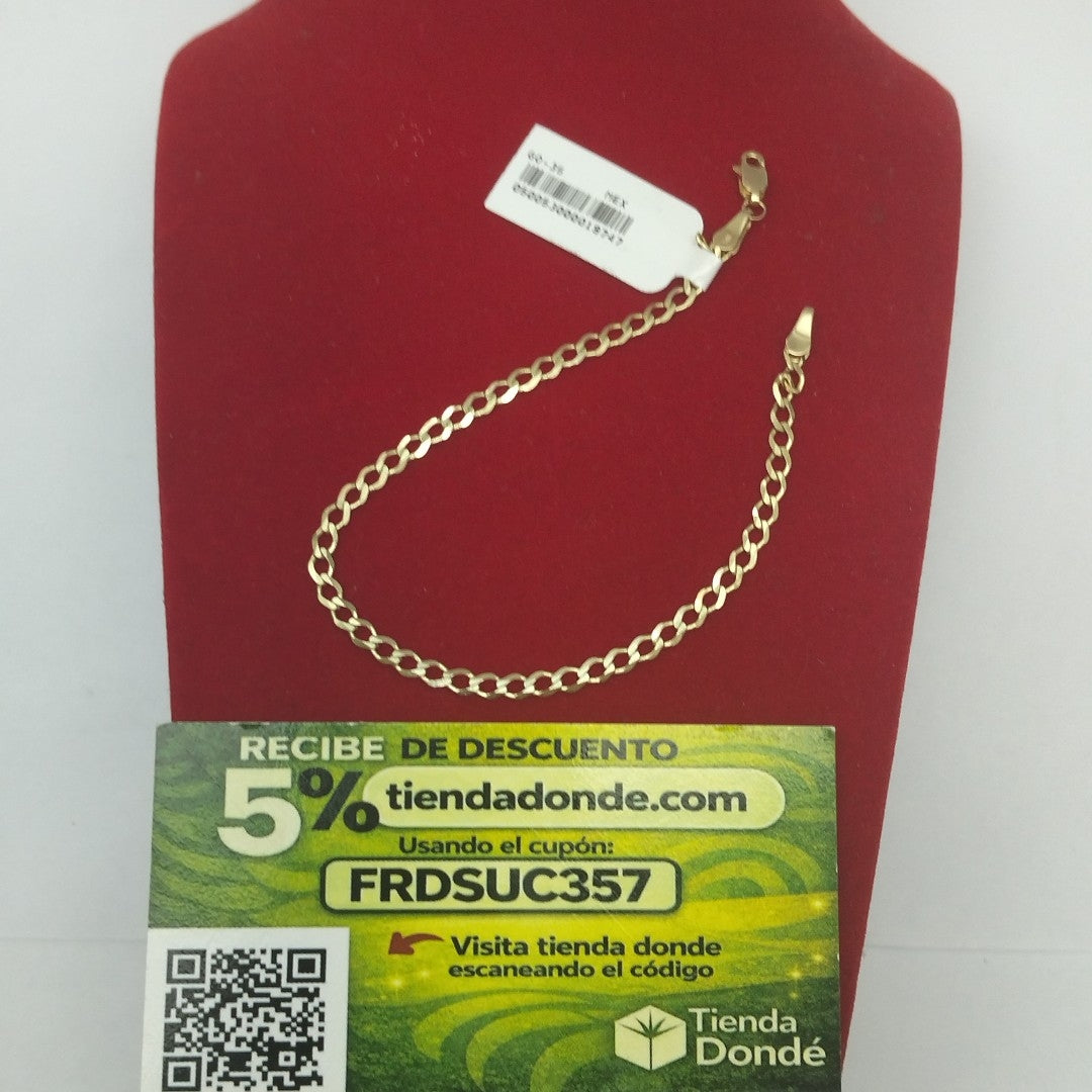 PULSERA TEJIDO BARBADA 14K 21 CM 3.8 GR (NUEVO)