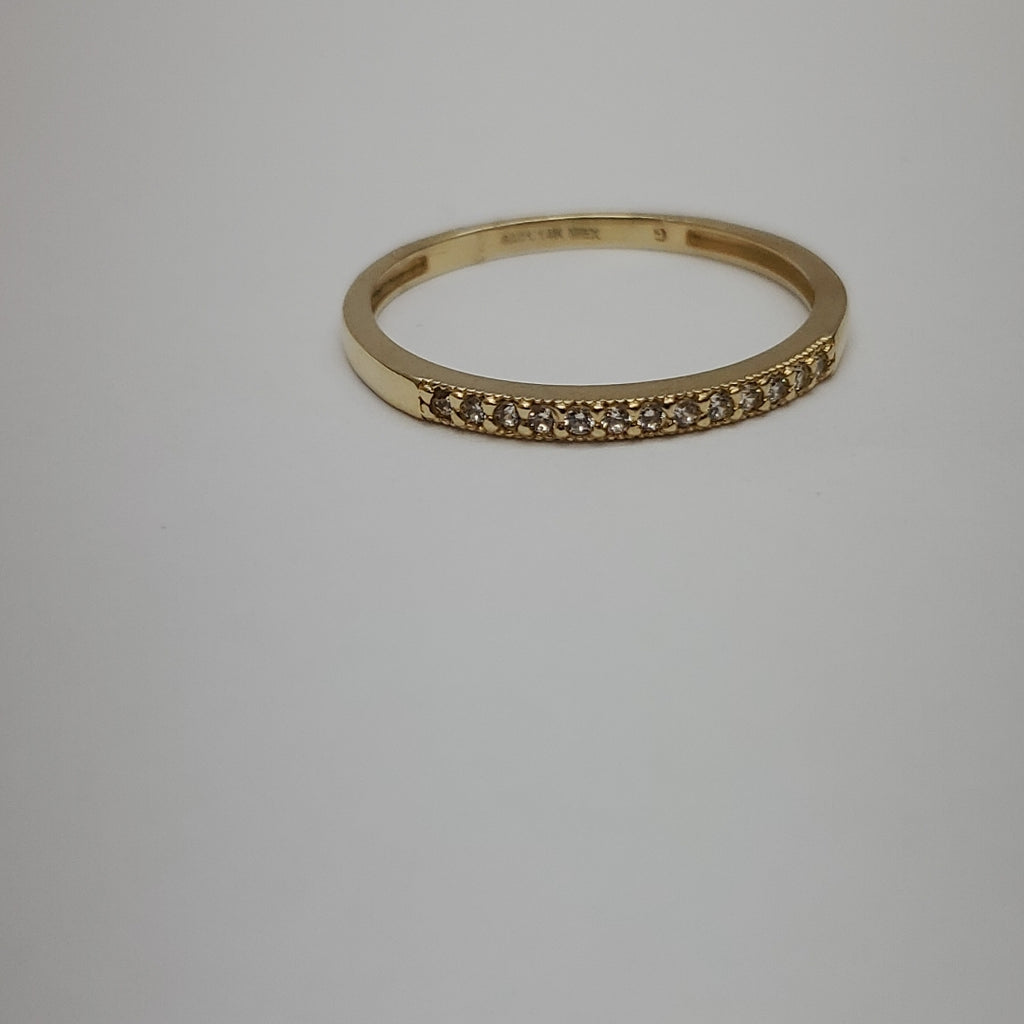 ANILLO ARGOLLA C CIRCONIAS 14K 9 TALLA 1.3 GR (NUEVO)