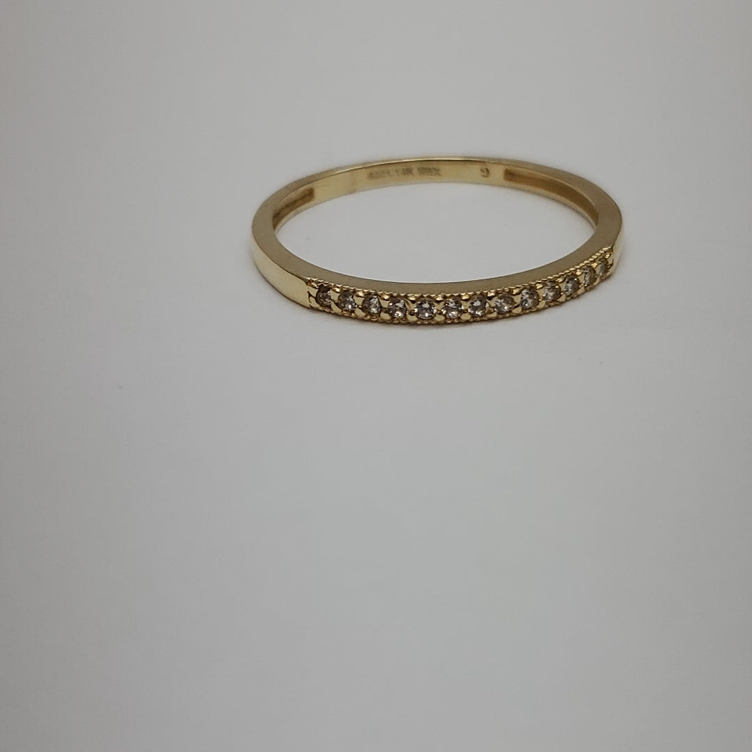 ANILLO ARGOLLA C CIRCONIAS 14K 9 TALLA 1.3 GR (NUEVO)
