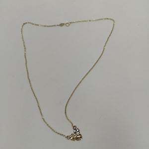 CADENA TEJIDO GARGANTILLA ESPECIAL C FLORES 14K 45 CM 3 GR (NUEVO)