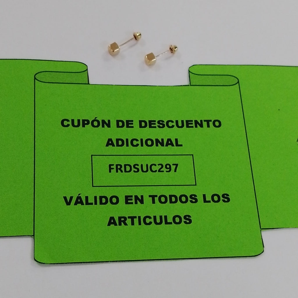 BROQUELES BROQUEL FIG CUBO 14K 0.203 GR (NUEVO)