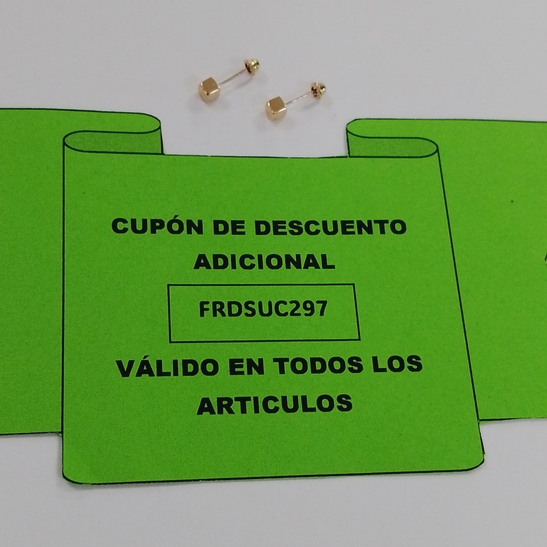 BROQUELES BROQUEL FIG CUBO 14K 0.203 GR (NUEVO)