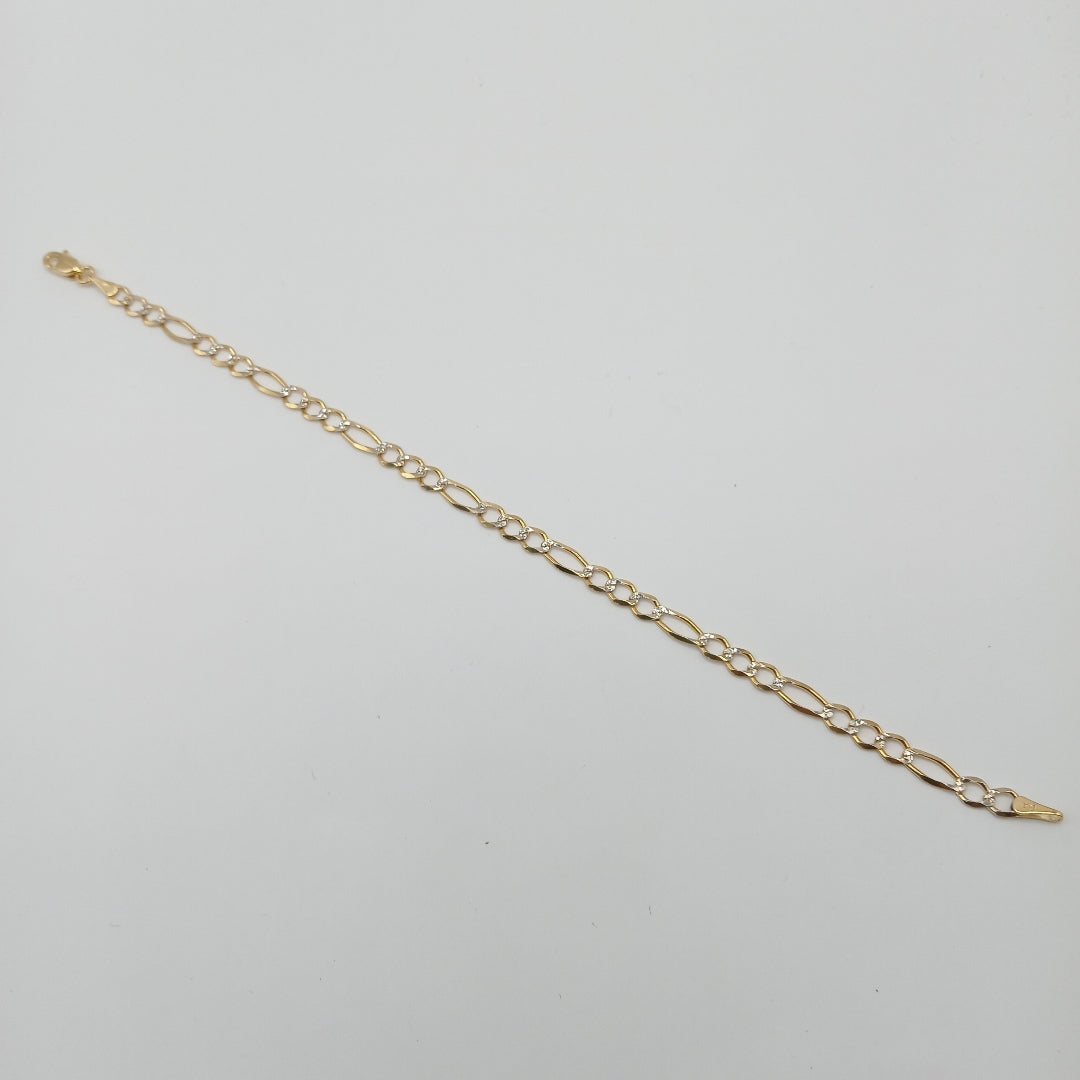 PULSERA 3X1 DIAMANTADA 14K 18 CM 2.7 GR (NUEVO)
