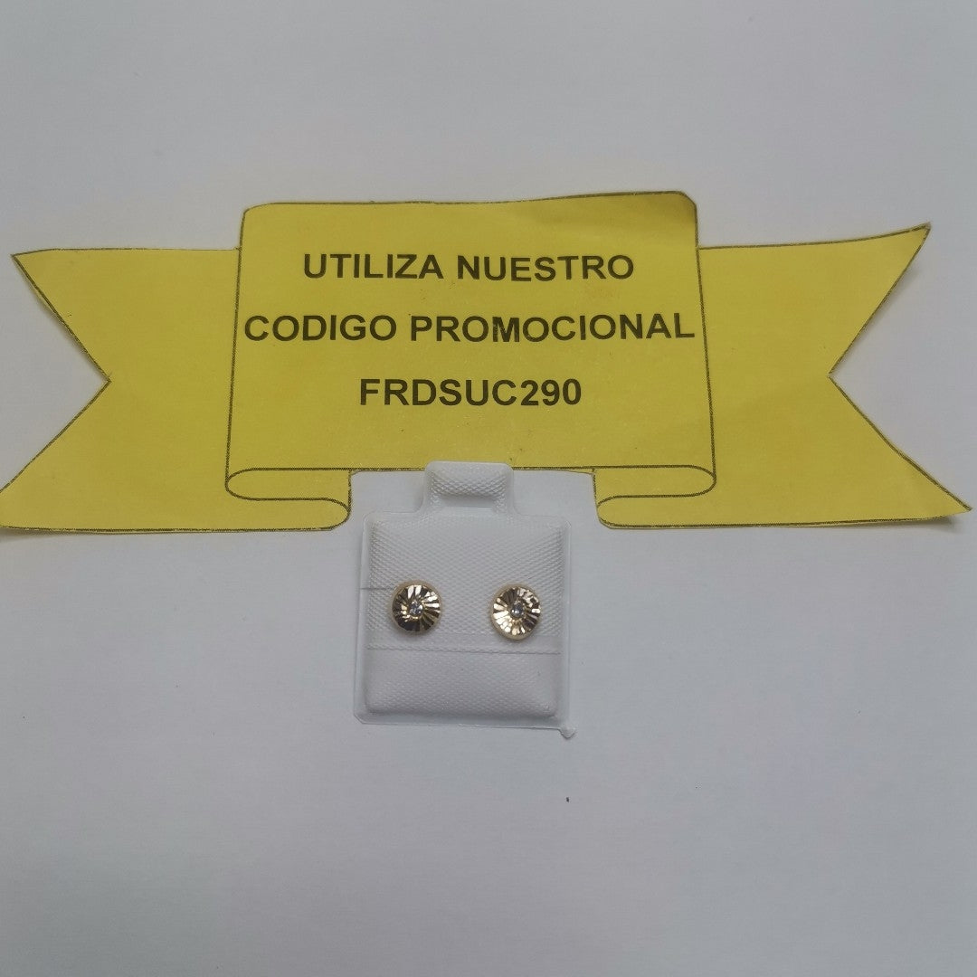 BROQUELES BROQUEL FIG BOTON C CIRCONIA 14K 0.2916 GR (NUEVO)