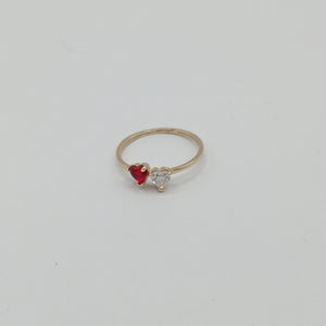 ANILLOS CON CIRCONIA T PIEDRA DE COLOR 14K TALLA 7 1.1 GR (NUEVO)