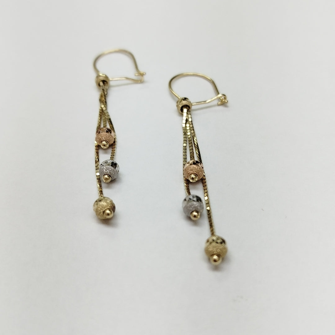 ARETES PAR ORO COMBINADO 10 K 1,40 GRMS (SEMINUEVO)