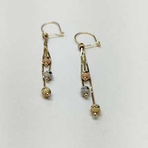 ARETES PAR ORO COMBINADO 10 K 1,40 GRMS (SEMINUEVO)