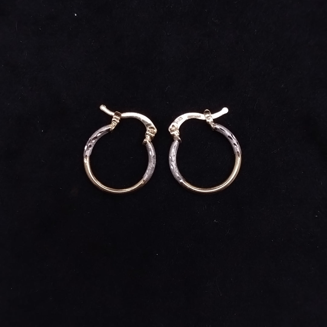 ARETES ARRACADAS COMBINADAS 14K 1.2 GR (NUEVO)