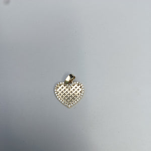 DIJE TEJIDO CORAZON CON CERCO DE CIRCONIAS 14K 1.1 GR (NUEVO)