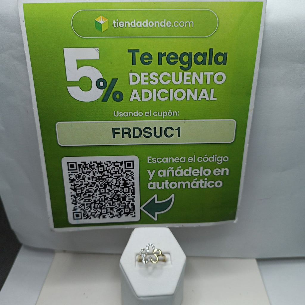 ANILLOS FIG FLOR CON CIRCONIAS 14K TALLA 7 1.5 GR (NUEVO)
