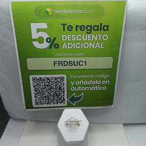 ANILLOS FIG FLOR CON CIRCONIAS 14K TALLA 7 1.5 GR (NUEVO)