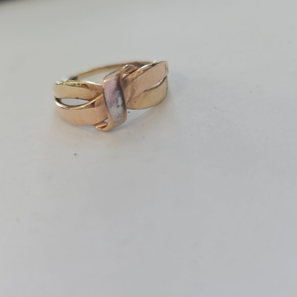ANILLO ORO COMBINADO 10 K 2,10 GRMS (SEMINUEVO)