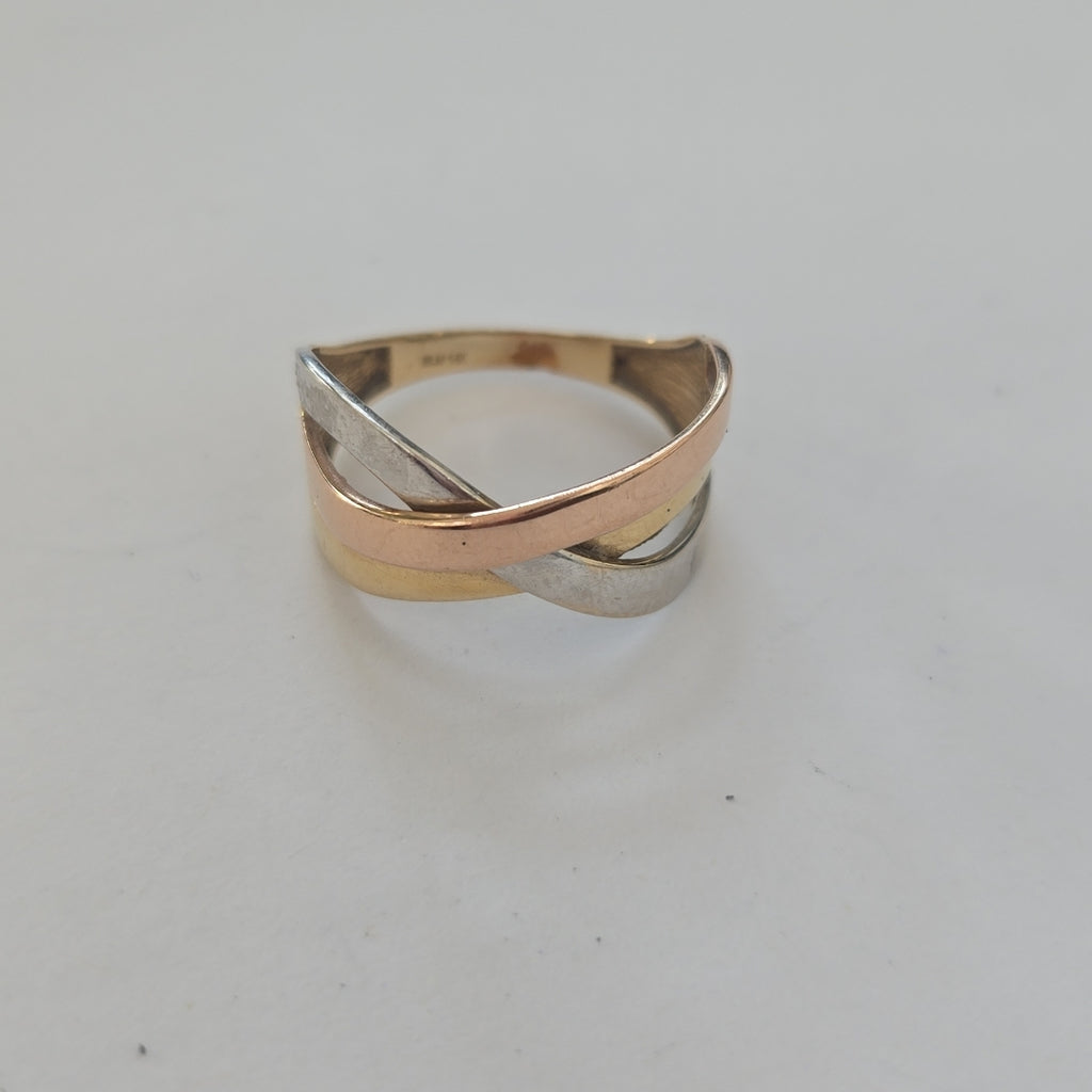 ANILLO ORO COMBINADO 10 K 2,40 GRMS (SEMINUEVO)
