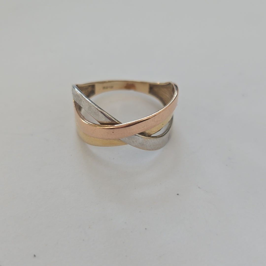 ANILLO ORO COMBINADO 10 K 2,40 GRMS (SEMINUEVO)