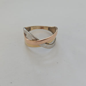 ANILLO ORO COMBINADO 10 K 2,40 GRMS (SEMINUEVO)