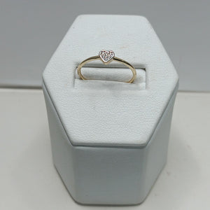 ANILLO ANILLITO CORAZON C CIRCONIA 14K 7 TALLA 0.9 GR (NUEVO)