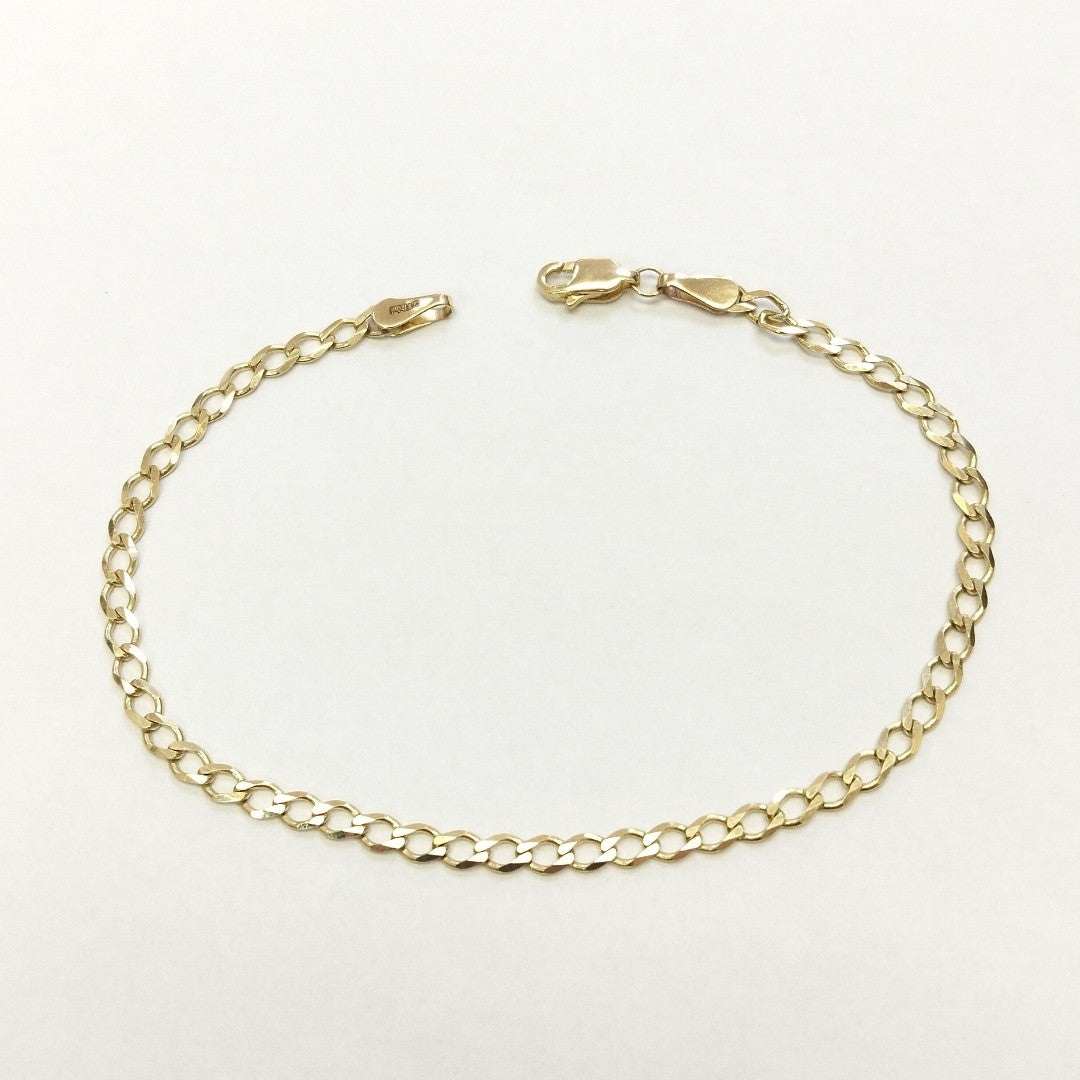 PULSERA TEJIDO BARBADA 14K 21 CM 3.8 GR (NUEVO)